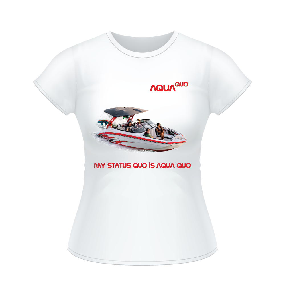 Skydiving T-shirts AquaQuo - "My Status Quo is Aqua Quo" - Ladies' T-Shirt, , Skydiving Apparel ™, Skydiving Apparel, Skydiving Apparel, Skydiving Gear, Olympics, T-Shirts, Skydive Chicago, Skydive City, Skydive Perris, Drop Zone Apparel, USPA, united states parachute association, Freefly, BASE, World Record,