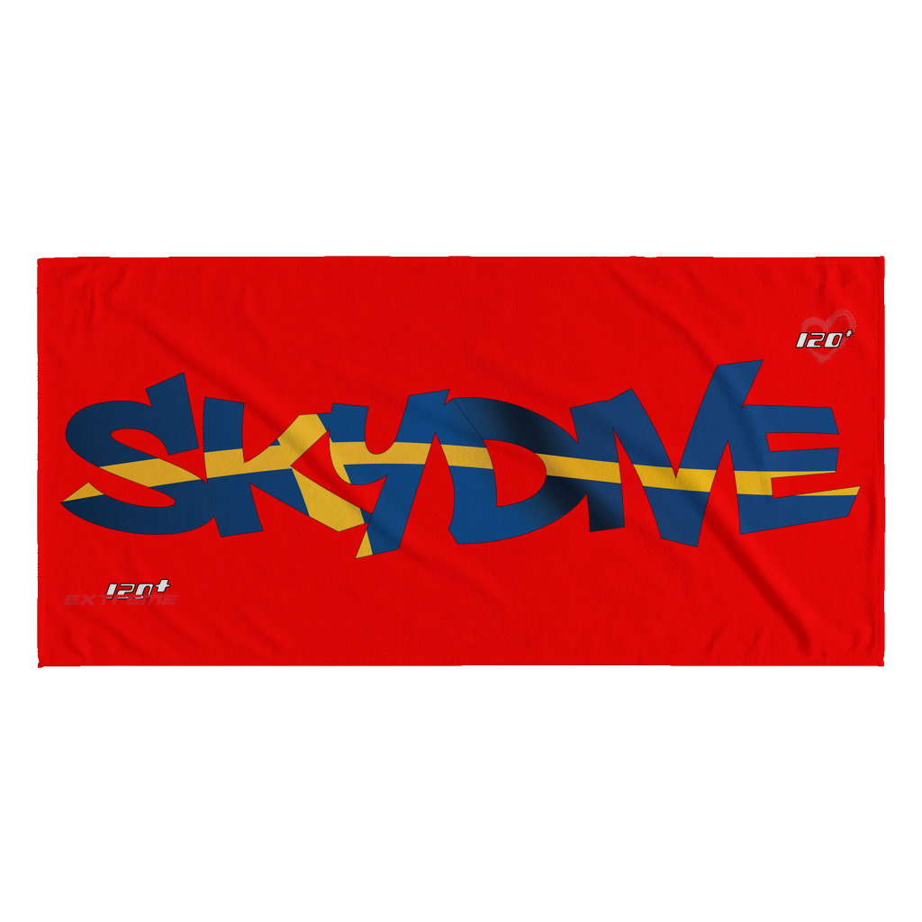 Skydiving T-shirts World Team - Skydive Sweden - Beach Towels in 10 Colors, Beach Towel, teelaunch, Skydiving Apparel, Skydiving Apparel, Skydiving Gear, Olympics, T-Shirts, Skydive Chicago, Skydive City, Skydive Perris, Drop Zone Apparel, USPA, united states parachute association, Freefly, BASE, World Record,
