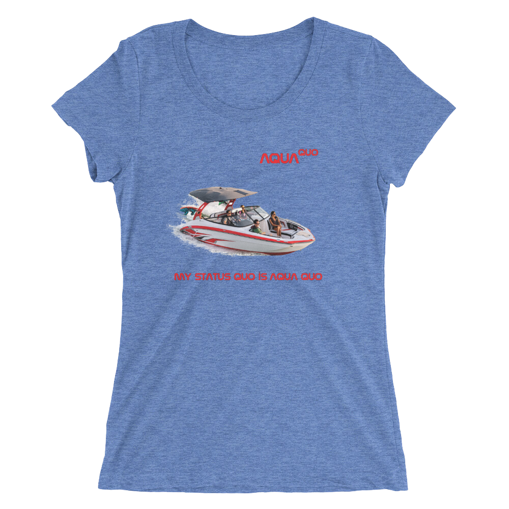 Skydiving T-shirts AquaQuo - "My Status Quo is Aqua Quo" - Ladies' T-Shirt, , Skydiving Apparel ™, Skydiving Apparel, Skydiving Apparel, Skydiving Gear, Olympics, T-Shirts, Skydive Chicago, Skydive City, Skydive Perris, Drop Zone Apparel, USPA, united states parachute association, Freefly, BASE, World Record,