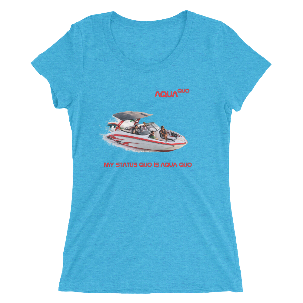 Skydiving T-shirts AquaQuo - "My Status Quo is Aqua Quo" - Ladies' T-Shirt, , Skydiving Apparel ™, Skydiving Apparel, Skydiving Apparel, Skydiving Gear, Olympics, T-Shirts, Skydive Chicago, Skydive City, Skydive Perris, Drop Zone Apparel, USPA, united states parachute association, Freefly, BASE, World Record,