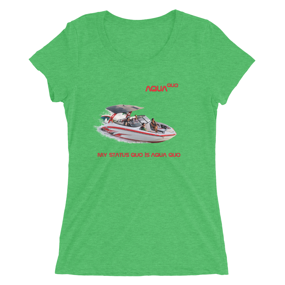 Skydiving T-shirts AquaQuo - "My Status Quo is Aqua Quo" - Ladies' T-Shirt, , Skydiving Apparel ™, Skydiving Apparel, Skydiving Apparel, Skydiving Gear, Olympics, T-Shirts, Skydive Chicago, Skydive City, Skydive Perris, Drop Zone Apparel, USPA, united states parachute association, Freefly, BASE, World Record,