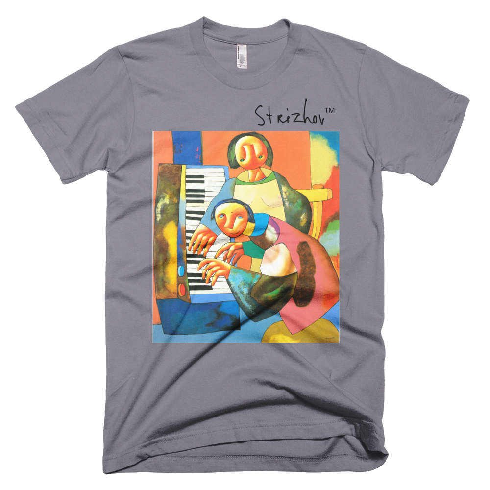 Skydiving T-shirts Strizhov™ by Dmitri Strizhov - 'A Piece For Four Hands - 1997' - T-Shirt, , Strizhov™, Skydiving Apparel, Skydiving Apparel, Skydiving Gear, Olympics, T-Shirts, Skydive Chicago, Skydive City, Skydive Perris, Drop Zone Apparel, USPA, united states parachute association, Freefly, BASE, World Record,