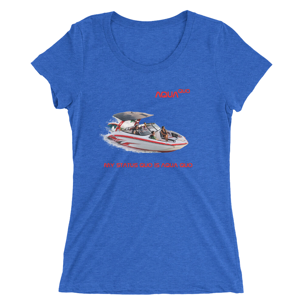 Skydiving T-shirts AquaQuo - "My Status Quo is Aqua Quo" - Ladies' T-Shirt, , Skydiving Apparel ™, Skydiving Apparel, Skydiving Apparel, Skydiving Gear, Olympics, T-Shirts, Skydive Chicago, Skydive City, Skydive Perris, Drop Zone Apparel, USPA, united states parachute association, Freefly, BASE, World Record,