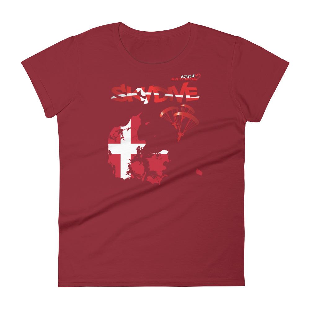 Skydiving T-shirts - Skydive All World - DENMARK - Ladies' Tee -, Shirts, Skydiving Apparel, Skydiving Apparel, Skydiving Apparel, Skydiving Gear, Olympics, T-Shirts, Skydive Chicago, Skydive City, Skydive Perris, Drop Zone Apparel, USPA, united states parachute association, Freefly, BASE, World Record,