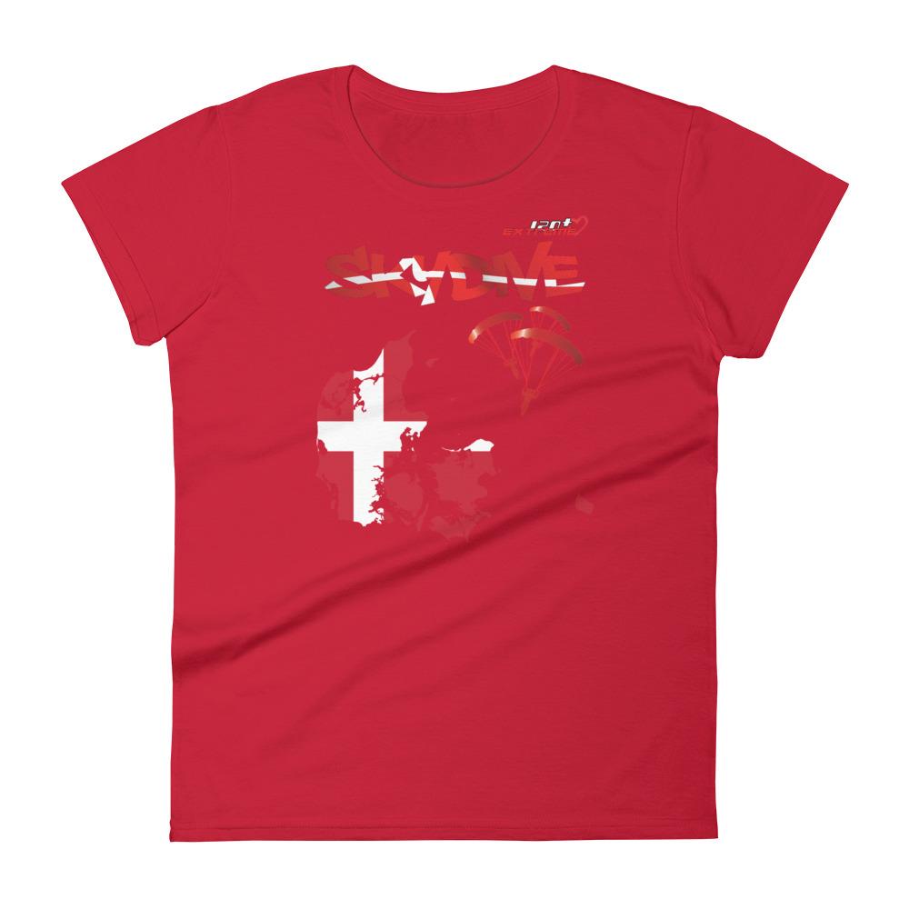 Skydiving T-shirts - Skydive All World - DENMARK - Ladies' Tee -, Shirts, Skydiving Apparel, Skydiving Apparel, Skydiving Apparel, Skydiving Gear, Olympics, T-Shirts, Skydive Chicago, Skydive City, Skydive Perris, Drop Zone Apparel, USPA, united states parachute association, Freefly, BASE, World Record,