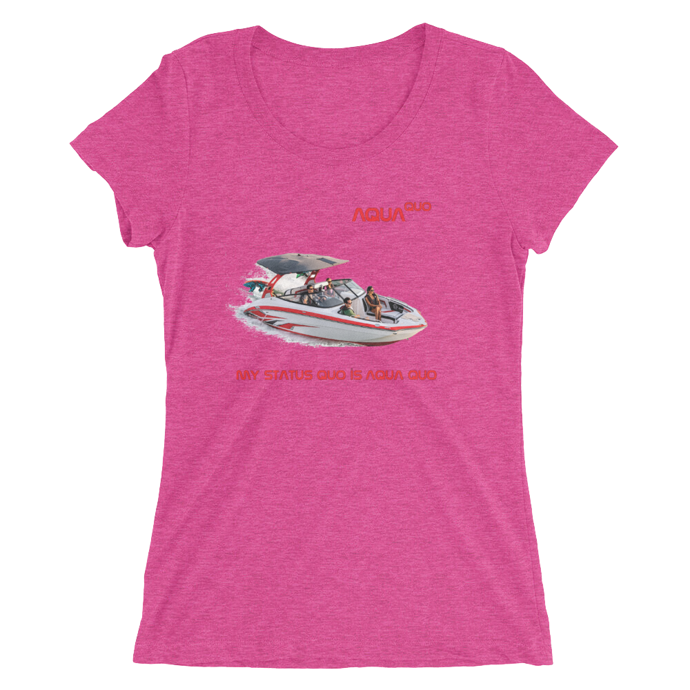 Skydiving T-shirts AquaQuo - "My Status Quo is Aqua Quo" - Ladies' T-Shirt, , Skydiving Apparel ™, Skydiving Apparel, Skydiving Apparel, Skydiving Gear, Olympics, T-Shirts, Skydive Chicago, Skydive City, Skydive Perris, Drop Zone Apparel, USPA, united states parachute association, Freefly, BASE, World Record,