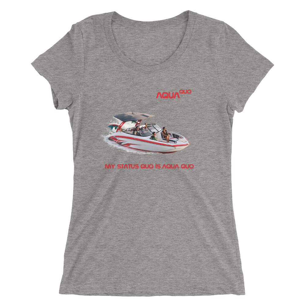 Skydiving T-shirts AquaQuo - "My Status Quo is Aqua Quo" - Ladies' T-Shirt, , Skydiving Apparel ™, Skydiving Apparel, Skydiving Apparel, Skydiving Gear, Olympics, T-Shirts, Skydive Chicago, Skydive City, Skydive Perris, Drop Zone Apparel, USPA, united states parachute association, Freefly, BASE, World Record,