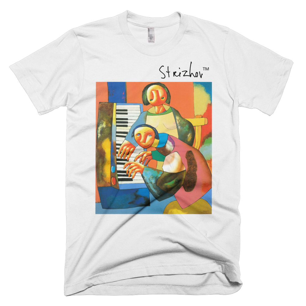 Skydiving T-shirts Strizhov™ by Dmitri Strizhov - 'A Piece For Four Hands - 1997' - T-Shirt, , Strizhov™, Skydiving Apparel, Skydiving Apparel, Skydiving Gear, Olympics, T-Shirts, Skydive Chicago, Skydive City, Skydive Perris, Drop Zone Apparel, USPA, united states parachute association, Freefly, BASE, World Record,