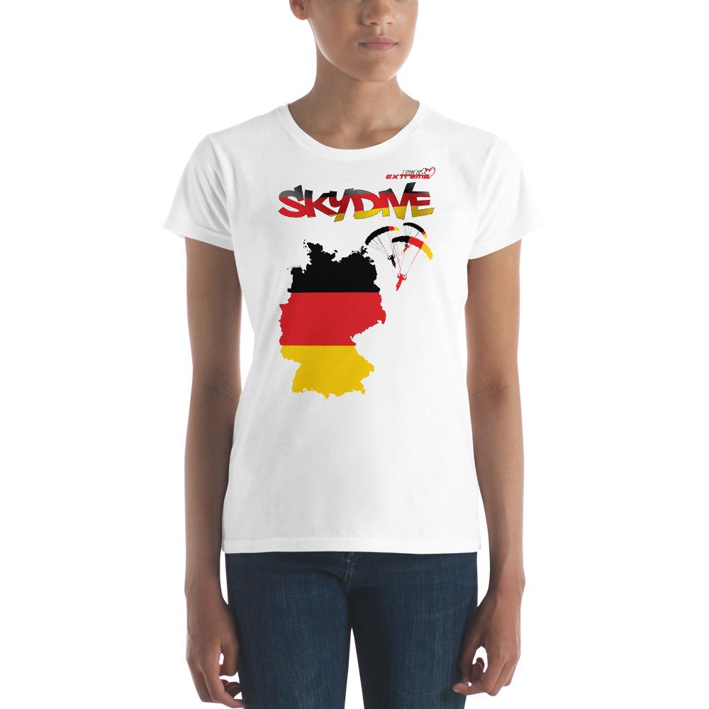 Skydiving T-shirts - Skydive All World - GERMANY - Ladies' Tee -, Shirts, Skydiving Apparel, Skydiving Apparel, Skydiving Apparel, Skydiving Gear, Olympics, T-Shirts, Skydive Chicago, Skydive City, Skydive Perris, Drop Zone Apparel, USPA, united states parachute association, Freefly, BASE, World Record,