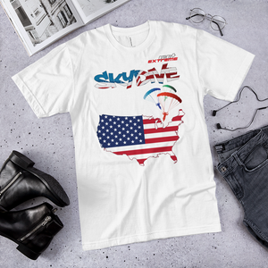 Skydiving T-shirts - Skydive World - AMERICA - Cotton Tee -, Shirts, Skydiving Apparel, Skydiving Apparel, Skydiving Apparel, Skydiving Gear, Olympics, T-Shirts, Skydive Chicago, Skydive City, Skydive Perris, Drop Zone Apparel, USPA, united states parachute association, Freefly, BASE, World Record,