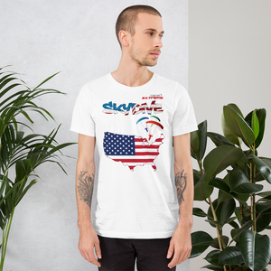 Skydiving T-shirts - Skydive World - AMERICA - Cotton Tee -, Shirts, Skydiving Apparel, Skydiving Apparel, Skydiving Apparel, Skydiving Gear, Olympics, T-Shirts, Skydive Chicago, Skydive City, Skydive Perris, Drop Zone Apparel, USPA, united states parachute association, Freefly, BASE, World Record,