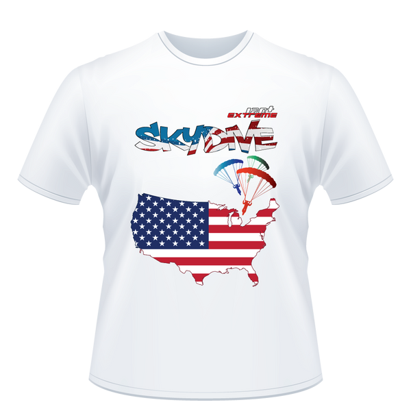 Skydiving T-shirts - Skydive All World - AMERICA - Unisex Tee -, Shirts, Skydiving Apparel, Skydiving Apparel, Skydiving Apparel, Skydiving Gear, Olympics, T-Shirts, Skydive Chicago, Skydive City, Skydive Perris, Drop Zone Apparel, USPA, united states parachute association, Freefly, BASE, World Record,