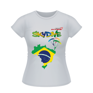 Skydiving T-shirts - Skydive All World - BRAZIL - Ladies' Tee -, Shirts, Skydiving Apparel, Skydiving Apparel, Skydiving Apparel, Skydiving Gear, Olympics, T-Shirts, Skydive Chicago, Skydive City, Skydive Perris, Drop Zone Apparel, USPA, united states parachute association, Freefly, BASE, World Record,