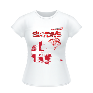 Skydiving T-shirts - Skydive All World - DENMARK - Ladies' Tee -, Shirts, Skydiving Apparel, Skydiving Apparel, Skydiving Apparel, Skydiving Gear, Olympics, T-Shirts, Skydive Chicago, Skydive City, Skydive Perris, Drop Zone Apparel, USPA, united states parachute association, Freefly, BASE, World Record,