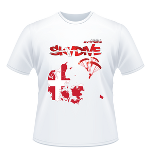 Skydiving T-shirts - Skydive World - DENMARK - Cotton Tee -, Shirts, Skydiving Apparel, Skydiving Apparel, Skydiving Apparel, Skydiving Gear, Olympics, T-Shirts, Skydive Chicago, Skydive City, Skydive Perris, Drop Zone Apparel, USPA, united states parachute association, Freefly, BASE, World Record,