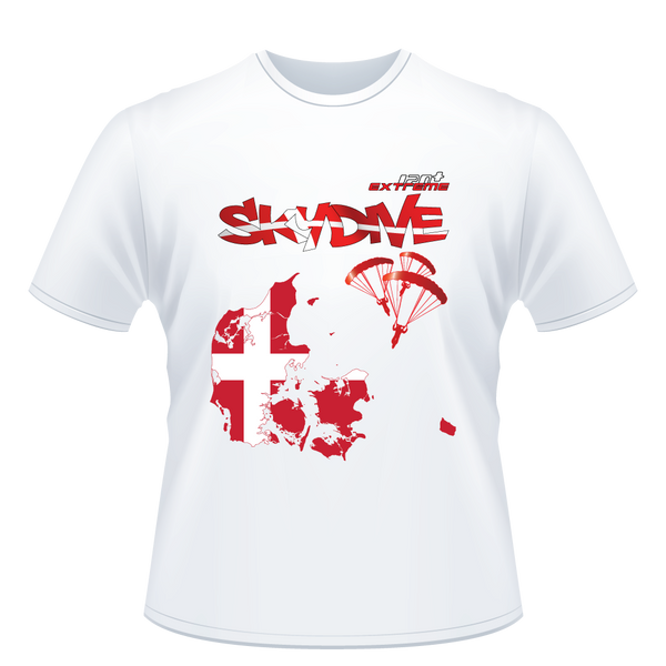 Skydiving T-shirts - Skydive All World - DENMARK - Unisex Tee -, Shirts, Skydiving Apparel, Skydiving Apparel, Skydiving Apparel, Skydiving Gear, Olympics, T-Shirts, Skydive Chicago, Skydive City, Skydive Perris, Drop Zone Apparel, USPA, united states parachute association, Freefly, BASE, World Record,