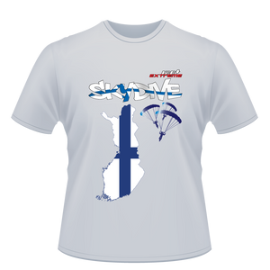 Skydiving T-shirts - Skydive World - FINLAND - Cotton Tee -, Shirts, Skydiving Apparel, Skydiving Apparel, Skydiving Apparel, Skydiving Gear, Olympics, T-Shirts, Skydive Chicago, Skydive City, Skydive Perris, Drop Zone Apparel, USPA, united states parachute association, Freefly, BASE, World Record,