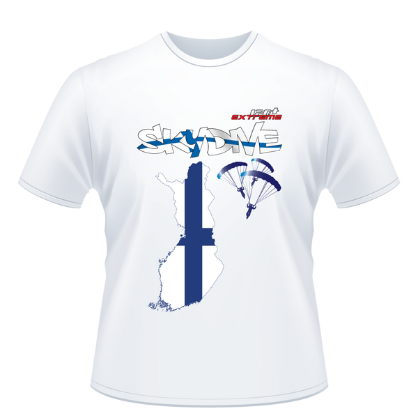 Skydiving T-shirts - Skydive All World - FINLAND - Unisex Tee -, Shirts, Skydiving Apparel, Skydiving Apparel, Skydiving Apparel, Skydiving Gear, Olympics, T-Shirts, Skydive Chicago, Skydive City, Skydive Perris, Drop Zone Apparel, USPA, united states parachute association, Freefly, BASE, World Record,