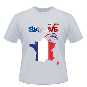 Skydiving T-shirts - Skydive World - FRANCE - Cotton Tee -, Shirts, Skydiving Apparel, Skydiving Apparel, Skydiving Apparel, Skydiving Gear, Olympics, T-Shirts, Skydive Chicago, Skydive City, Skydive Perris, Drop Zone Apparel, USPA, united states parachute association, Freefly, BASE, World Record,