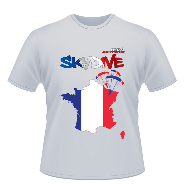 Skydiving T-shirts - Skydive World - FRANCE - Cotton Tee -, Shirts, Skydiving Apparel, Skydiving Apparel, Skydiving Apparel, Skydiving Gear, Olympics, T-Shirts, Skydive Chicago, Skydive City, Skydive Perris, Drop Zone Apparel, USPA, united states parachute association, Freefly, BASE, World Record,