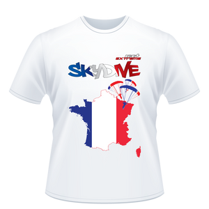 Skydiving T-shirts - Skydive World - FRANCE - Cotton Tee -, Shirts, Skydiving Apparel, Skydiving Apparel, Skydiving Apparel, Skydiving Gear, Olympics, T-Shirts, Skydive Chicago, Skydive City, Skydive Perris, Drop Zone Apparel, USPA, united states parachute association, Freefly, BASE, World Record,