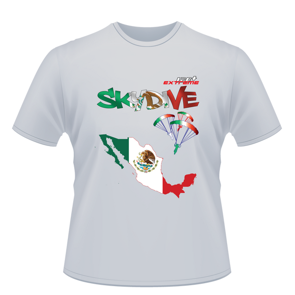 Skydiving T-shirts - Skydive World - MEXICO - Cotton Tee -, Shirts, Skydiving Apparel, Skydiving Apparel, Skydiving Apparel, Skydiving Gear, Olympics, T-Shirts, Skydive Chicago, Skydive City, Skydive Perris, Drop Zone Apparel, USPA, united states parachute association, Freefly, BASE, World Record,