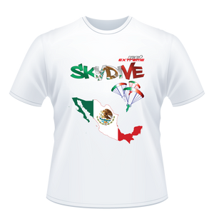 Skydiving T-shirts - Skydive World - MEXICO - Cotton Tee -, Shirts, Skydiving Apparel, Skydiving Apparel, Skydiving Apparel, Skydiving Gear, Olympics, T-Shirts, Skydive Chicago, Skydive City, Skydive Perris, Drop Zone Apparel, USPA, united states parachute association, Freefly, BASE, World Record,