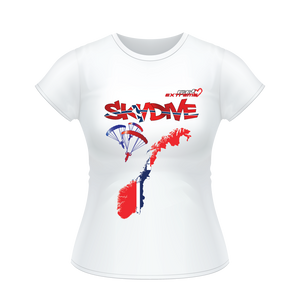 Skydiving T-shirts - Skydive All World - NORWAY - Ladies' Tee -, Shirts, Skydiving Apparel, Skydiving Apparel, Skydiving Apparel, Skydiving Gear, Olympics, T-Shirts, Skydive Chicago, Skydive City, Skydive Perris, Drop Zone Apparel, USPA, united states parachute association, Freefly, BASE, World Record,