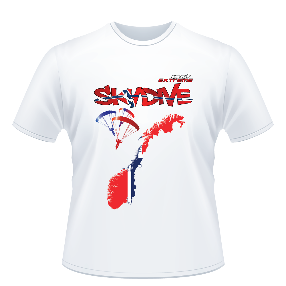 Skydiving T-shirts - Skydive World - NORWAY - Cotton Tee -, Shirts, Skydiving Apparel, Skydiving Apparel, Skydiving Apparel, Skydiving Gear, Olympics, T-Shirts, Skydive Chicago, Skydive City, Skydive Perris, Drop Zone Apparel, USPA, united states parachute association, Freefly, BASE, World Record,
