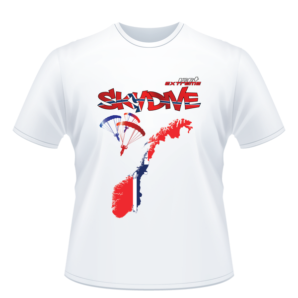 Skydiving T-shirts - Skydive All World - NORWAY - Unisex Tee -, Shirts, Skydiving Apparel, Skydiving Apparel, Skydiving Apparel, Skydiving Gear, Olympics, T-Shirts, Skydive Chicago, Skydive City, Skydive Perris, Drop Zone Apparel, USPA, united states parachute association, Freefly, BASE, World Record,