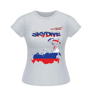 Skydiving T-shirts - Skydive All World - RUSSIA - Ladies' Tee -, Shirts, Skydiving Apparel, Skydiving Apparel, Skydiving Apparel, Skydiving Gear, Olympics, T-Shirts, Skydive Chicago, Skydive City, Skydive Perris, Drop Zone Apparel, USPA, united states parachute association, Freefly, BASE, World Record,