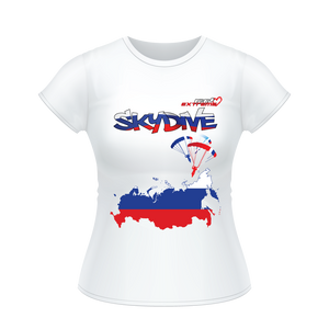 Skydiving T-shirts - Skydive All World - RUSSIA - Ladies' Tee -, Shirts, Skydiving Apparel, Skydiving Apparel, Skydiving Apparel, Skydiving Gear, Olympics, T-Shirts, Skydive Chicago, Skydive City, Skydive Perris, Drop Zone Apparel, USPA, united states parachute association, Freefly, BASE, World Record,