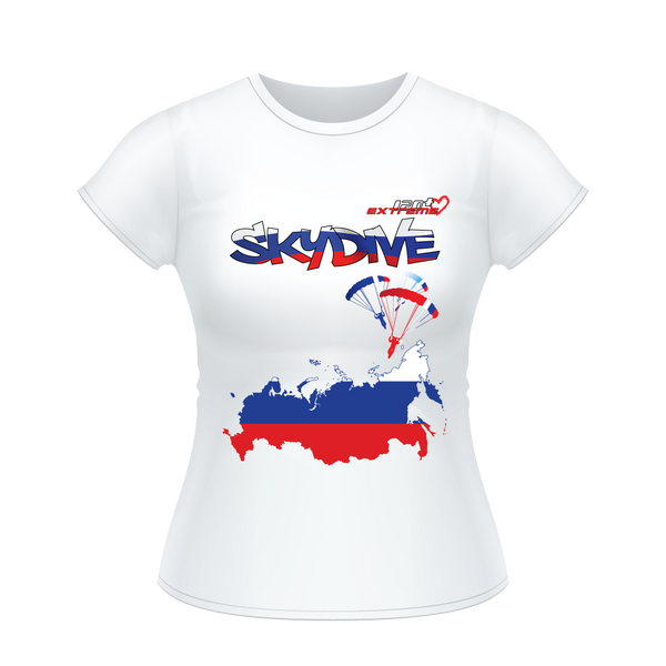 Skydiving T-shirts - Skydive All World - RUSSIA - Ladies' Tee -, Shirts, Skydiving Apparel, Skydiving Apparel, Skydiving Apparel, Skydiving Gear, Olympics, T-Shirts, Skydive Chicago, Skydive City, Skydive Perris, Drop Zone Apparel, USPA, united states parachute association, Freefly, BASE, World Record,