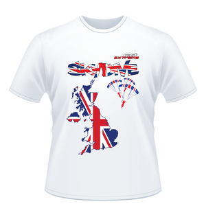 Skydiving T-shirts - Skydive World - The United Kingdom (UK) - Cotton Tee -, Shirts, Skydiving Apparel, Skydiving Apparel, Skydiving Apparel, Skydiving Gear, Olympics, T-Shirts, Skydive Chicago, Skydive City, Skydive Perris, Drop Zone Apparel, USPA, united states parachute association, Freefly, BASE, World Record,