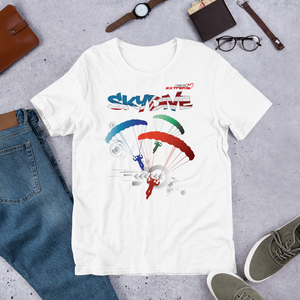 Skydiving T-shirts - Skydive World All Over - AMERICA - Cotton Tee -, Shirts, Skydiving Apparel, Skydiving Apparel, Skydiving Apparel, Skydiving Gear, Olympics, T-Shirts, Skydive Chicago, Skydive City, Skydive Perris, Drop Zone Apparel, USPA, united states parachute association, Freefly, BASE, World Record,