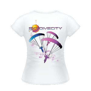 Skydiving T-shirts - Skydive City - Flamingo - Women's Tee -, Shirts, Skydiving Apparel, Skydiving Apparel, Skydiving Apparel, Skydiving Gear, Olympics, T-Shirts, Skydive Chicago, Skydive City, Skydive Perris, Drop Zone Apparel, USPA, united states parachute association, Freefly, BASE, World Record,