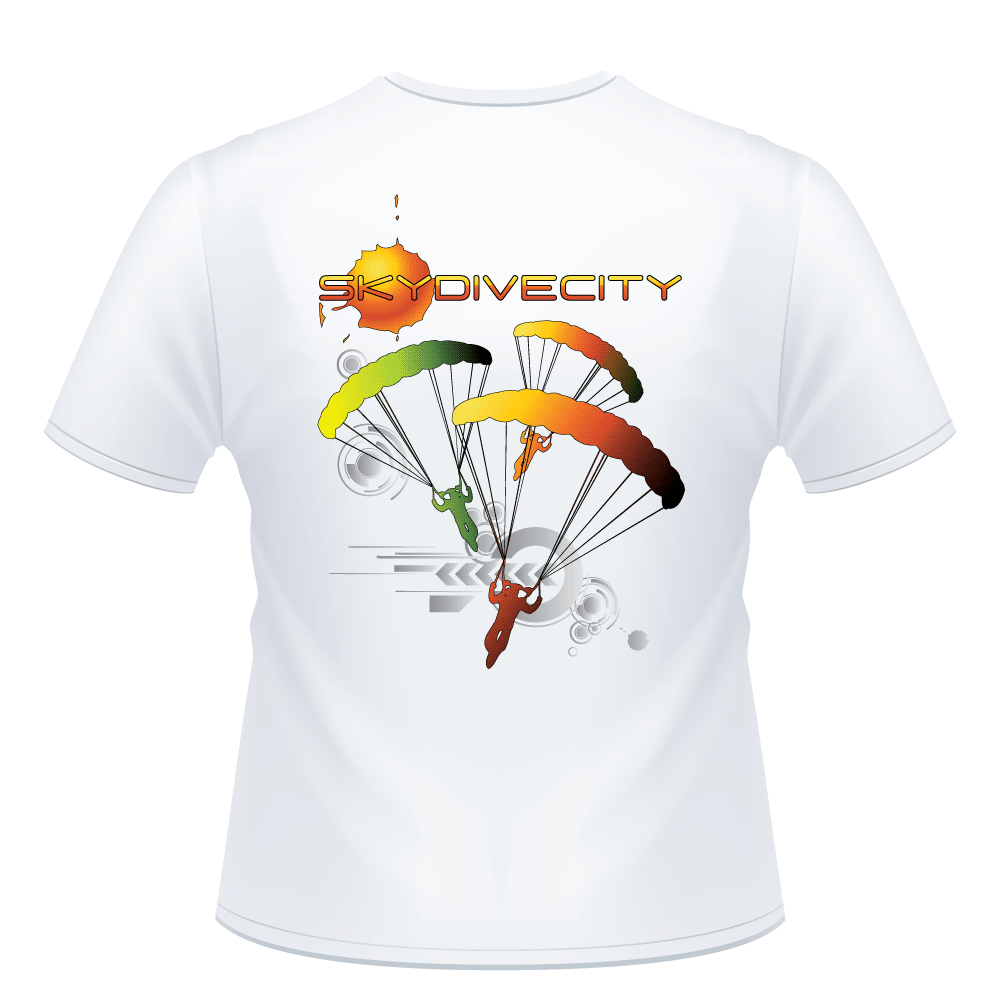 Skydiving T-shirts - Skydive City - Sunrise - Unisex Crew Neck Tee, Shirts, Skydiving Apparel, Skydiving Apparel, Skydiving Apparel, Skydiving Gear, Olympics, T-Shirts, Skydive Chicago, Skydive City, Skydive Perris, Drop Zone Apparel, USPA, united states parachute association, Freefly, BASE, World Record,