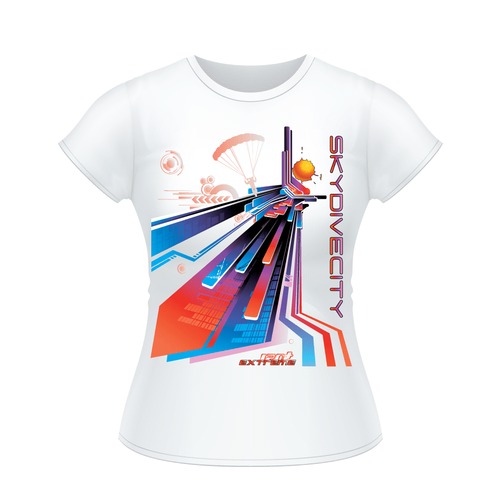 Skydiving T-shirts - Skydive City - Sunset - Women`s Tee -, Shirts, Skydiving Apparel, Skydiving Apparel, Skydiving Apparel, Skydiving Gear, Olympics, T-Shirts, Skydive Chicago, Skydive City, Skydive Perris, Drop Zone Apparel, USPA, united states parachute association, Freefly, BASE, World Record,