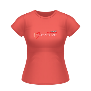 Skydiving T-shirts I ♡ Skydive - First Stupid Jump - eXtreme(RED) - Short Sleeve Women's T-shirt, RED, Skydiving Apparel, Skydiving Apparel, Skydiving Apparel, Skydiving Gear, Olympics, T-Shirts, Skydive Chicago, Skydive City, Skydive Perris, Drop Zone Apparel, USPA, united states parachute association, Freefly, BASE, World Record,