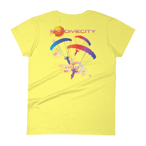 Skydiving T-shirts Skydive City - Sunset - Women`s Colored T-Shirts, Women's Colored Tees, Skydiving Apparel, Skydiving Apparel, Skydiving Apparel, Skydiving Gear, Olympics, T-Shirts, Skydive Chicago, Skydive City, Skydive Perris, Drop Zone Apparel, USPA, united states parachute association, Freefly, BASE, World Record,