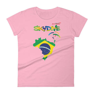 Skydiving T-shirts - Skydive Around - BRAZIL - Ladies' Tee -, Shirts, Skydiving Apparel, Skydiving Apparel, Skydiving Apparel, Skydiving Gear, Olympics, T-Shirts, Skydive Chicago, Skydive City, Skydive Perris, Drop Zone Apparel, USPA, united states parachute association, Freefly, BASE, World Record,