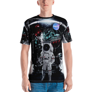 Skydiving T-shirts NASA - Astronaut in Darkness and Meteors - Short sleeve men’s t-shirt, T-shirt, Skydiving Apparel, Skydiving Apparel, Skydiving Apparel, Skydiving Gear, Olympics, T-Shirts, Skydive Chicago, Skydive City, Skydive Perris, Drop Zone Apparel, USPA, united states parachute association, Freefly, BASE, World Record,