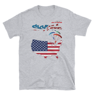 Skydiving T-shirts - Skydive World - AMERICA - Cotton Tee -, Shirts, Skydiving Apparel, Skydiving Apparel, Skydiving Apparel, Skydiving Gear, Olympics, T-Shirts, Skydive Chicago, Skydive City, Skydive Perris, Drop Zone Apparel, USPA, united states parachute association, Freefly, BASE, World Record,