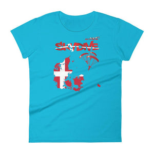 Skydiving T-shirts - Skydive All World - DENMARK - Ladies' Tee -, Shirts, Skydiving Apparel, Skydiving Apparel, Skydiving Apparel, Skydiving Gear, Olympics, T-Shirts, Skydive Chicago, Skydive City, Skydive Perris, Drop Zone Apparel, USPA, united states parachute association, Freefly, BASE, World Record,