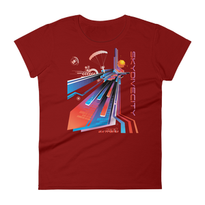 Skydiving T-shirts Skydive City - Sunset - Women`s Colored T-Shirts, Women's Colored Tees, Skydiving Apparel, Skydiving Apparel, Skydiving Apparel, Skydiving Gear, Olympics, T-Shirts, Skydive Chicago, Skydive City, Skydive Perris, Drop Zone Apparel, USPA, united states parachute association, Freefly, BASE, World Record,