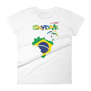 Skydiving T-shirts - Skydive Around - BRAZIL - Ladies' Tee -, Shirts, Skydiving Apparel, Skydiving Apparel, Skydiving Apparel, Skydiving Gear, Olympics, T-Shirts, Skydive Chicago, Skydive City, Skydive Perris, Drop Zone Apparel, USPA, united states parachute association, Freefly, BASE, World Record,