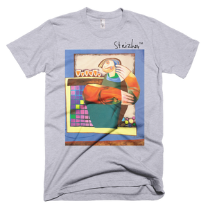 Skydiving T-shirts Strizhov™ by Dmitri Strizhov - 'Answer Passing The Questions - 1994' - T-Shirt, , Strizhov™, Skydiving Apparel, Skydiving Apparel, Skydiving Gear, Olympics, T-Shirts, Skydive Chicago, Skydive City, Skydive Perris, Drop Zone Apparel, USPA, united states parachute association, Freefly, BASE, World Record,