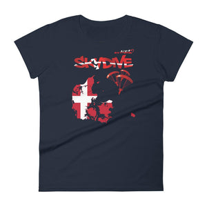 Skydiving T-shirts - Skydive All World - DENMARK - Ladies' Tee -, Shirts, Skydiving Apparel, Skydiving Apparel, Skydiving Apparel, Skydiving Gear, Olympics, T-Shirts, Skydive Chicago, Skydive City, Skydive Perris, Drop Zone Apparel, USPA, united states parachute association, Freefly, BASE, World Record,