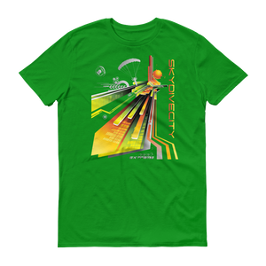 Skydiving T-shirts Skydive City - Sunrise - Men`s Colored T-Shirts, Men's Colored Tees, Skydiving Apparel, Skydiving Apparel, Skydiving Apparel, Skydiving Gear, Olympics, T-Shirts, Skydive Chicago, Skydive City, Skydive Perris, Drop Zone Apparel, USPA, united states parachute association, Freefly, BASE, World Record,