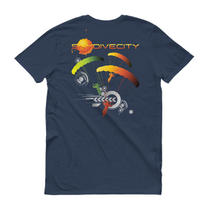 Skydiving T-shirts Skydive City - Sunrise - Men`s Colored T-Shirts, Men's Colored Tees, Skydiving Apparel, Skydiving Apparel, Skydiving Apparel, Skydiving Gear, Olympics, T-Shirts, Skydive Chicago, Skydive City, Skydive Perris, Drop Zone Apparel, USPA, united states parachute association, Freefly, BASE, World Record,